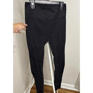 Fabletics Women’s S Seamless High Rise Leggings Black Textured Mesh Panels